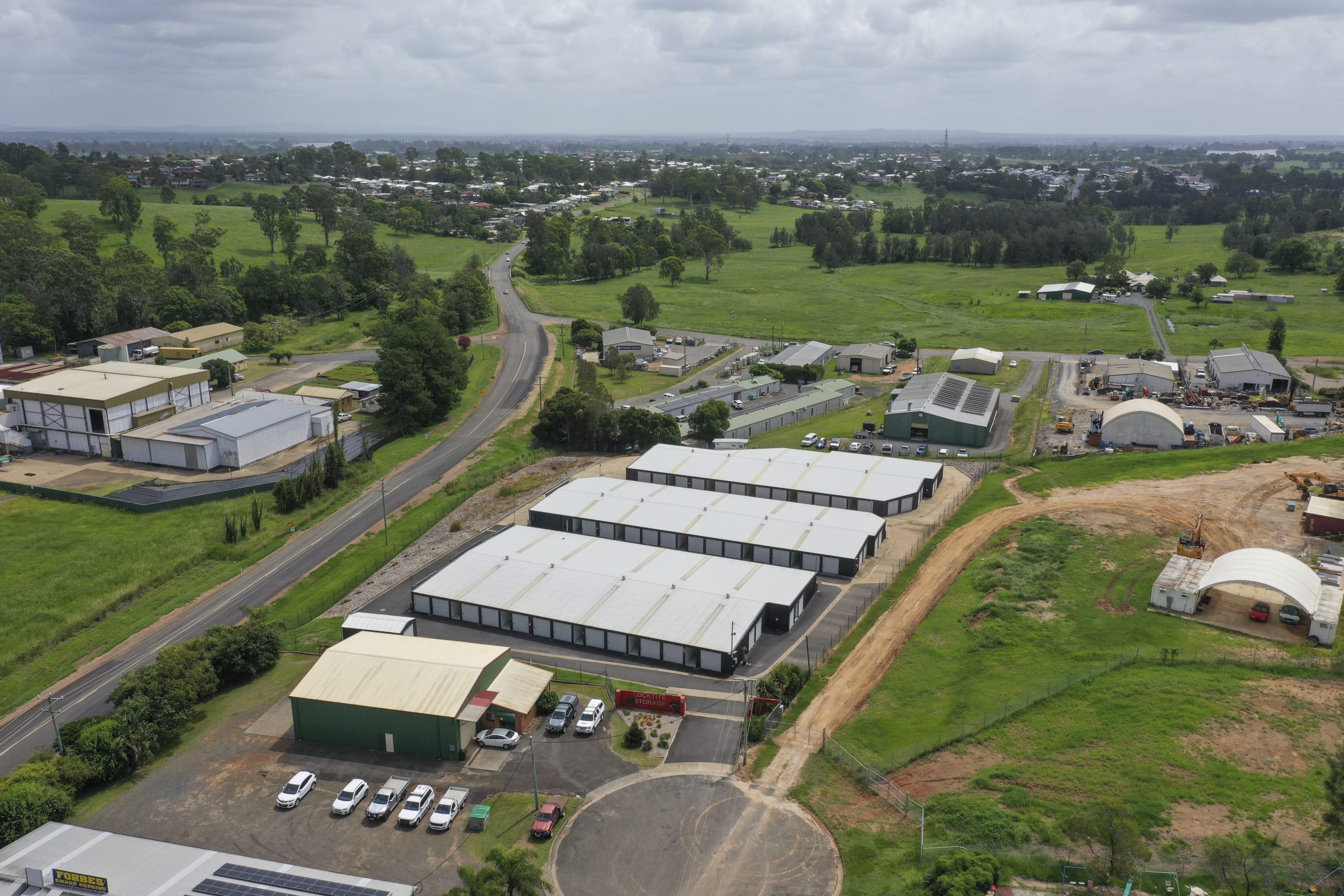 aerial view of storage facility